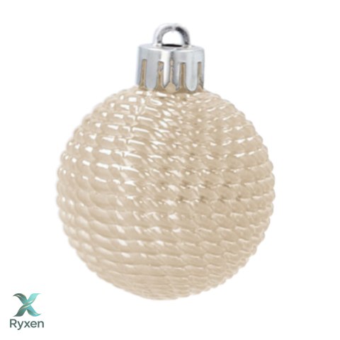 Zestaw 16 Eleganckich Bombek Kamai Christmas Decoration® o Średnicy 4 cm - Kolor Szampański Kamai Christmas Decorations
