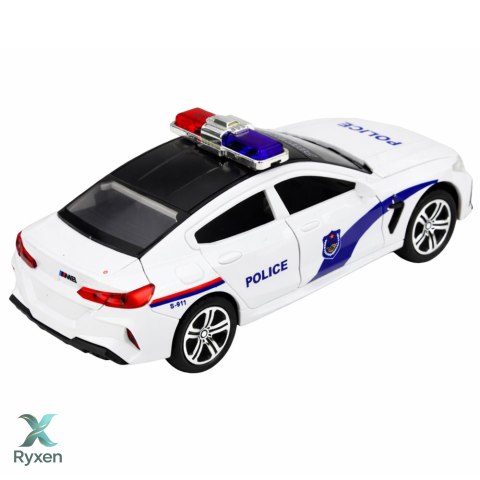 Auto Policyjne Radiowóz Otwierane Drzwi Napęd Światła Dźwięki Biały LEAN TOYS