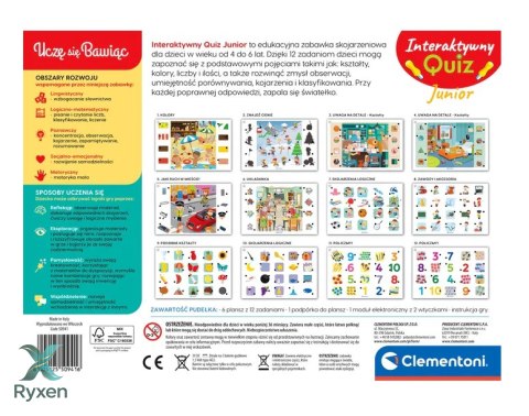Gra edukacyjna Interaktywny Quiz Junior Język Polski Clementoni 50941 CLEMENTONI