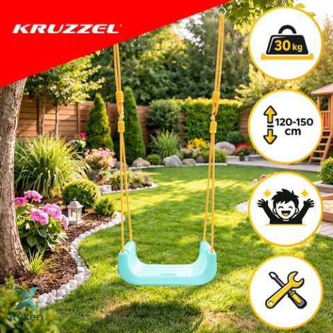 Huśtawka dla dzieci 3w1 kremowo-turkusowa Kruzzel KRUZZEL