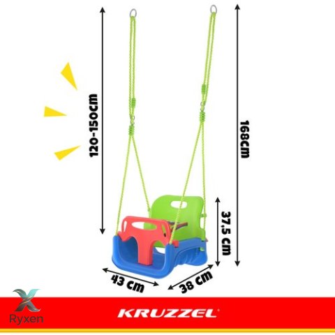 Huśtawka dla dzieci 3w1 zielono-niebieska Kruzzel KRUZZEL