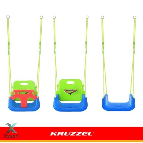 Huśtawka dla dzieci 3w1 zielono-niebieska Kruzzel KRUZZEL