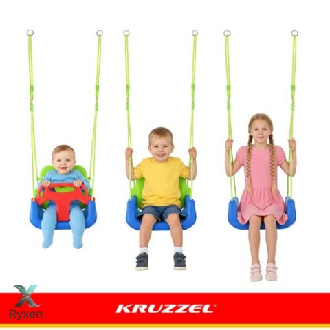 Huśtawka dla dzieci 3w1 zielono-niebieska Kruzzel KRUZZEL