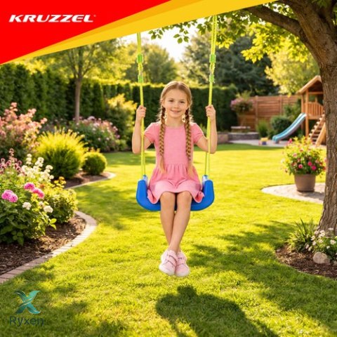 Huśtawka dla dzieci 3w1 zielono-niebieska Kruzzel KRUZZEL