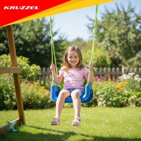 Huśtawka dla dzieci 3w1 zielono-niebieska Kruzzel KRUZZEL