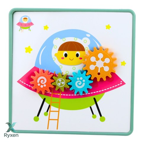 Kreatywne Puzzle Geometryczne Mozaika Koła Zębate Układanka 25 el. LEAN TOYS