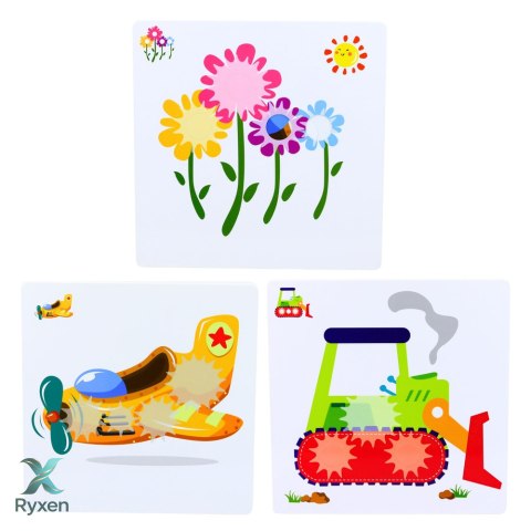 Kreatywne Puzzle Geometryczne Mozaika Koła Zębate Układanka 25 el. LEAN TOYS
