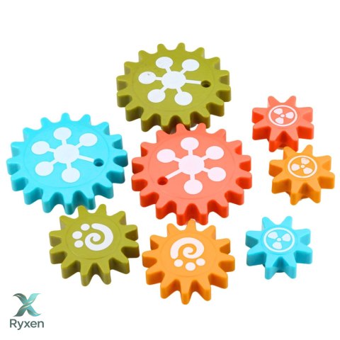 Kreatywne Puzzle Geometryczne Mozaika Koła Zębate Układanka 25 el. LEAN TOYS