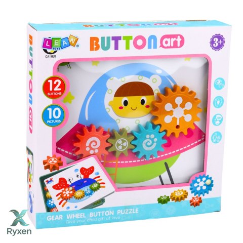 Kreatywne Puzzle Geometryczne Mozaika Koła Zębate Układanka 25 el. LEAN TOYS