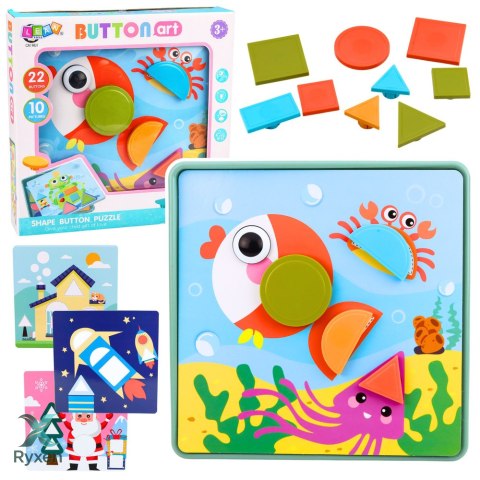 Kreatywne Puzzle Geometryczne Mozaika Układanka Edukacyjna 35 el. LEAN TOYS