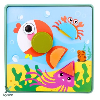 Kreatywne Puzzle Geometryczne Mozaika Układanka Edukacyjna 35 el. LEAN TOYS