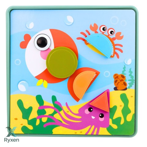 Kreatywne Puzzle Geometryczne Mozaika Układanka Edukacyjna 35 el. LEAN TOYS