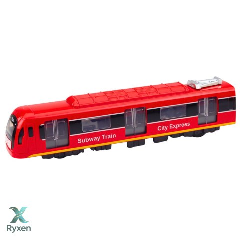 Metro Pociąg City Express Otwierane Drzwi Światła Dźwięki Czerwony LEAN TOYS
