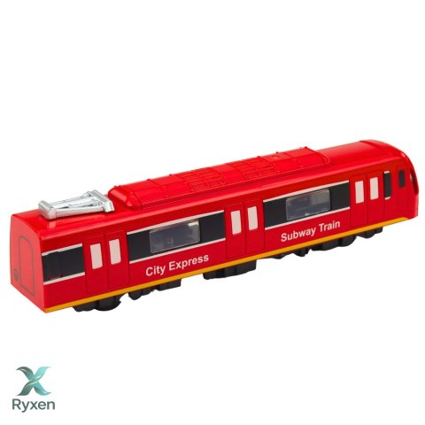 Metro Pociąg City Express Otwierane Drzwi Światła Dźwięki Czerwony LEAN TOYS