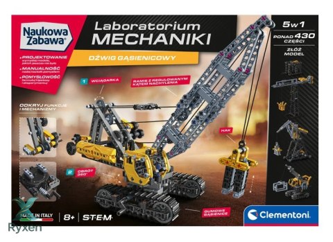 Naukowa Zabawa Laboratorium Mechaniki Dźwig Gąsienicowy Język Polski Clementoni 50402 CLEMENTONI