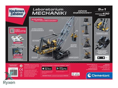 Naukowa Zabawa Laboratorium Mechaniki Dźwig Gąsienicowy Język Polski Clementoni 50402 CLEMENTONI
