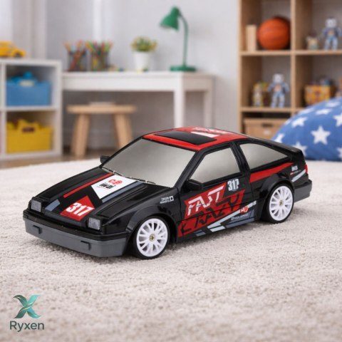 Samochód Do Driftu Zdalnie Sterowany RC Coupe Wymienne Koła Czarny 1:24 LEAN TOYS