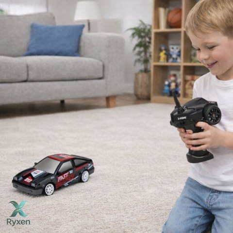 Samochód Do Driftu Zdalnie Sterowany RC Coupe Wymienne Koła Czarny 1:24 LEAN TOYS