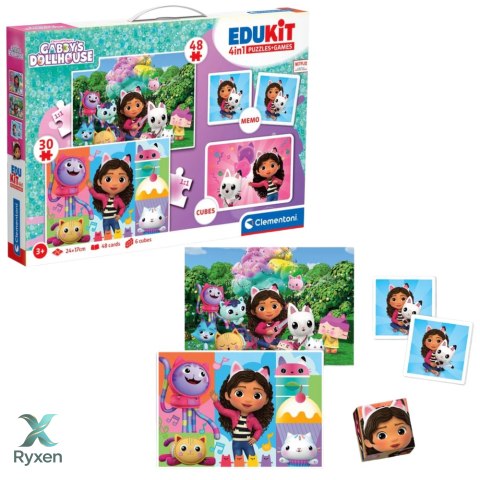 Zestaw Edukacyjny Puzzle Memo Klocki KOCI DOMEK GABI Clementoni 18319 CLEMENTONI