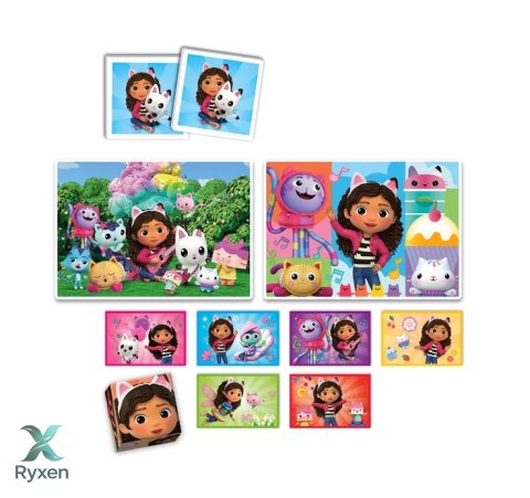 Zestaw Edukacyjny Puzzle Memo Klocki KOCI DOMEK GABI Clementoni 18319 CLEMENTONI
