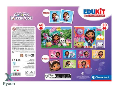 Zestaw Edukacyjny Puzzle Memo Klocki KOCI DOMEK GABI Clementoni 18319 CLEMENTONI