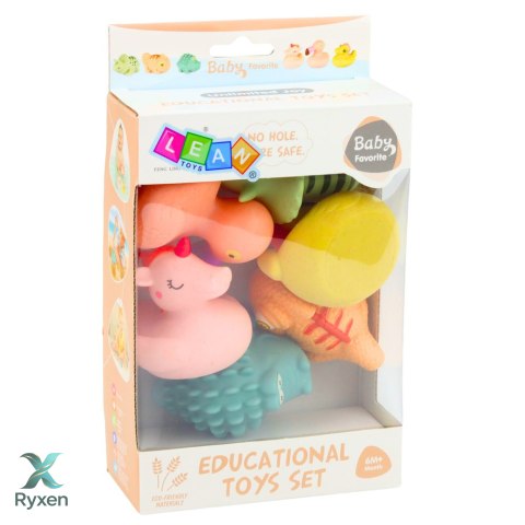Zestaw Gumowe Zwierzątka Edukacyjne Do Kąpieli Zabawy Pastelowe 6 szt. LEAN TOYS