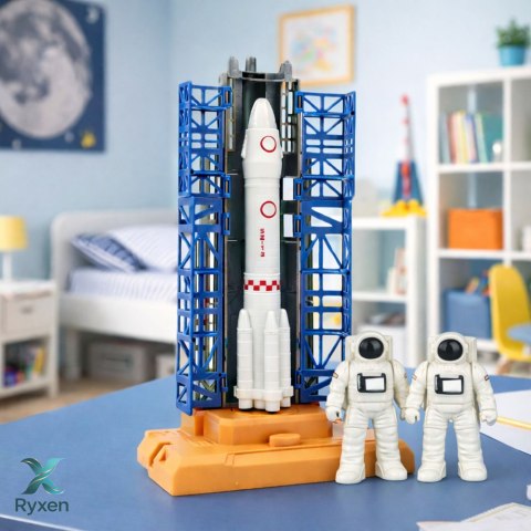 Zestaw Kosmiczny Kosmonauci Wieża Startowa Rakieta Wahadłowiec LEAN TOYS