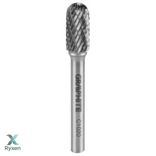 Frez do metalu HM, typ C (walcowy zaokrąglony), 10 x 20 mm, trzpień 6 x 45 mm GRAPHITE