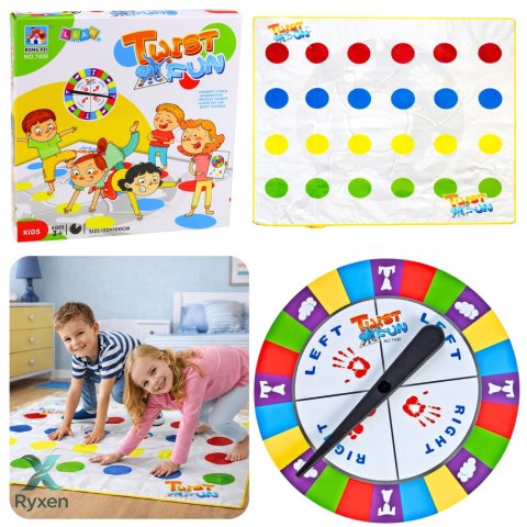 Gra Zręcznościowa Ruchowa Rodzinna Twist Fun Mata Koło Losujące LEAN TOYS