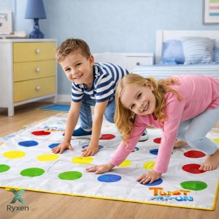 Gra Zręcznościowa Ruchowa Rodzinna Twist Fun Mata Koło Losujące LEAN TOYS
