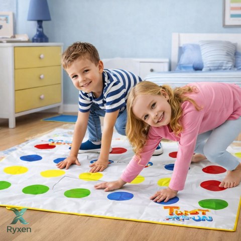 Gra Zręcznościowa Ruchowa Rodzinna Twist Fun Mata Koło Losujące LEAN TOYS