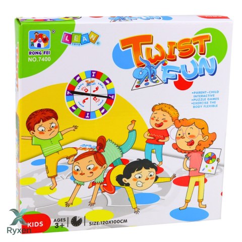 Gra Zręcznościowa Ruchowa Rodzinna Twist Fun Mata Koło Losujące LEAN TOYS