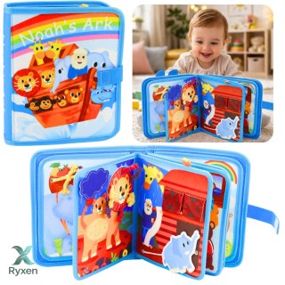 Książeczka Edukacyjna Sensoryczna Filcowa 3D Arka Noego Zwierzęta LEAN TOYS