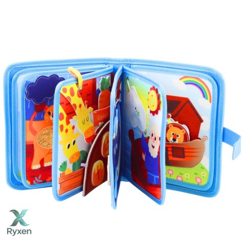 Książeczka Edukacyjna Sensoryczna Filcowa 3D Arka Noego Zwierzęta LEAN TOYS