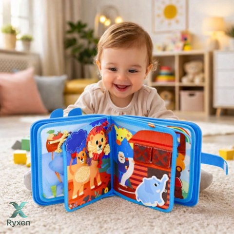 Książeczka Edukacyjna Sensoryczna Filcowa 3D Arka Noego Zwierzęta LEAN TOYS