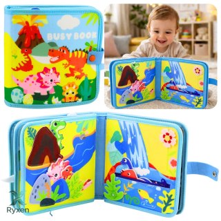 Książeczka Edukacyjna Sensoryczna Filcowa 3D Dinozaury LEAN TOYS