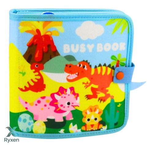 Książeczka Edukacyjna Sensoryczna Filcowa 3D Dinozaury LEAN TOYS
