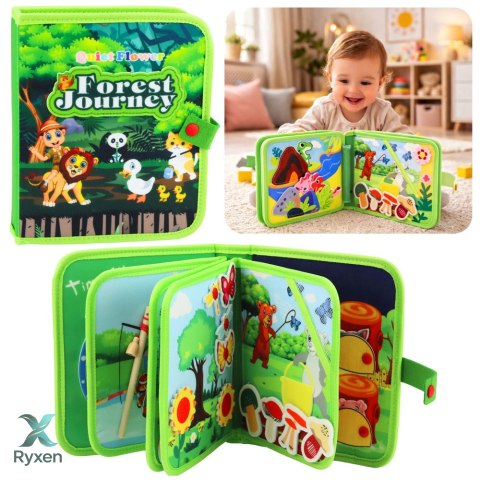 Książeczka Edukacyjna Sensoryczna Filcowa 3D Dzikie Zwierzęta LEAN TOYS