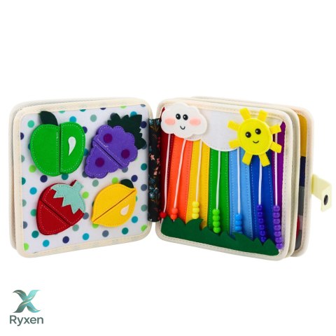 Książeczka Edukacyjna Sensoryczna Filcowa 3D Zwierzęta Jeżyk LEAN TOYS