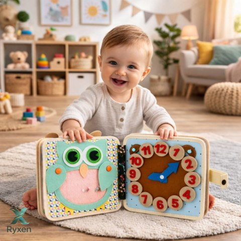 Książeczka Edukacyjna Sensoryczna Filcowa 3D Zwierzęta Jeżyk LEAN TOYS