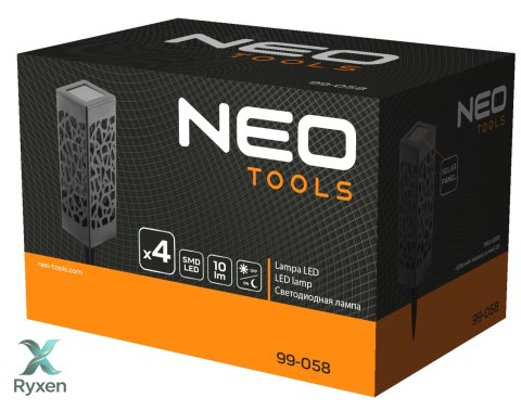 Lampa ogrodowa solarna SMD słupek, 4 szt. NEO TOOLS
