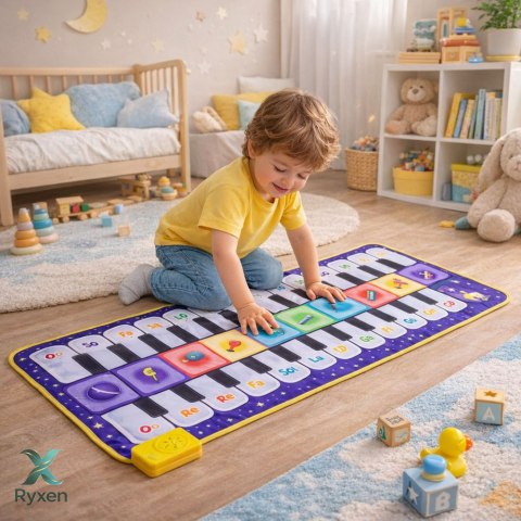 Muzyczna Mata Edukacyjna Taneczna Interaktywna Pianinko Kosmos 120 x 48 cm LEAN TOYS