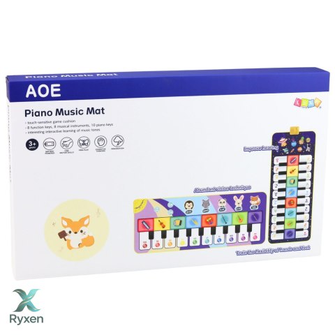 Muzyczna Mata Edukacyjna Taneczna Interaktywna Pianinko Kosmos 120 x 48 cm LEAN TOYS