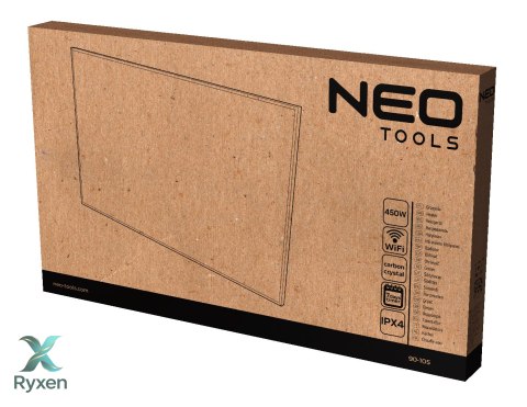 Panel grzewczy na podczerwień 450W, Wi-Fi NEO TOOLS