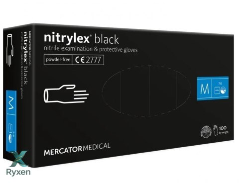 Rękawice nitrylowe czarne mercator nitrylex black rozmiar l 100 szt. MERCATOR