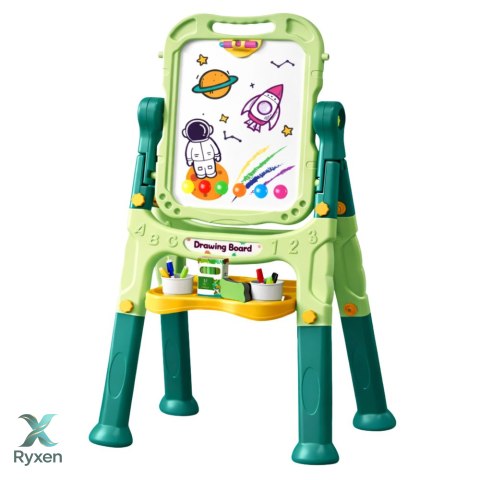 Tablica Dwustronna Magnetyczna Kredowa Suchościeralna Magnesy Kredy 48 el. LEAN TOYS