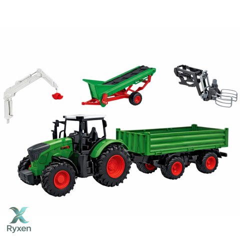 Zestaw Rolniczy Traktor z Przyczepą Zwierzęta Farmerzy Farma 45 el. LEAN TOYS