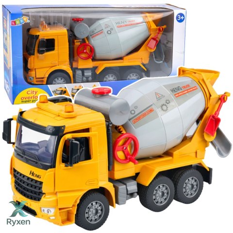 Cieżarówka Budowlana Betoniarka Obrotowy Bęben Światła Dźwięki LEAN TOYS