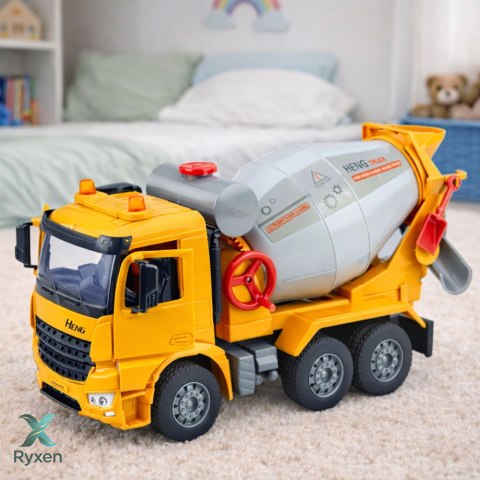 Cieżarówka Budowlana Betoniarka Obrotowy Bęben Światła Dźwięki LEAN TOYS