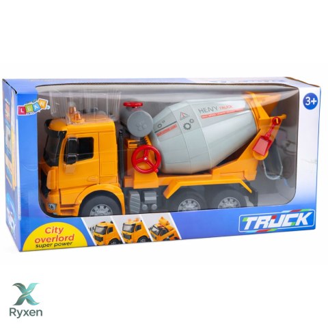 Cieżarówka Budowlana Betoniarka Obrotowy Bęben Światła Dźwięki LEAN TOYS
